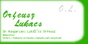 orfeusz lukacs business card
